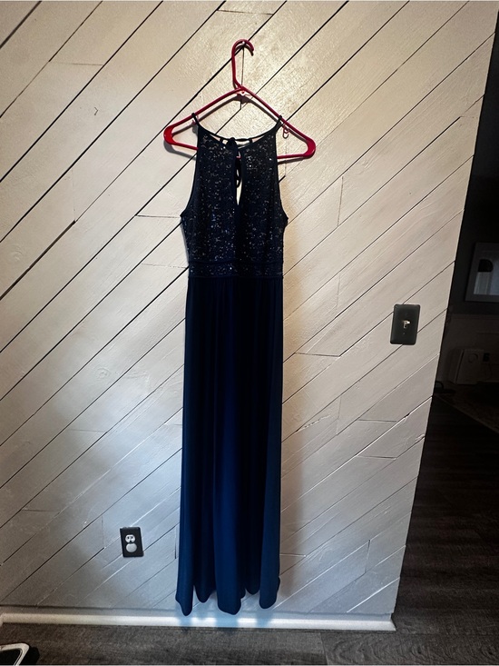 Dresses & Skirts - Navy Beaded Halter Evening Dress